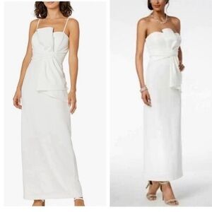 Adrianna Papell White Formal Occasion Maxi Dress
